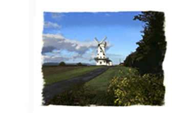 View of windmill on outskirts of Usk